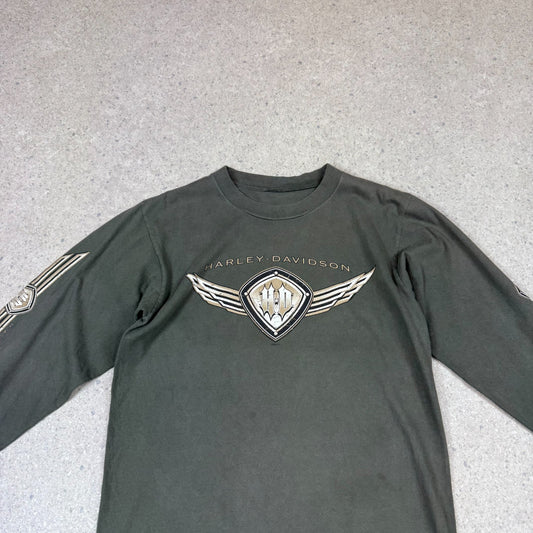 Harley Davidson Long Sleeve Medium Khaki Colourway GOWANDA NY USA