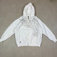 Dickies Zip Up Hoodie Large White Y2K Hooded