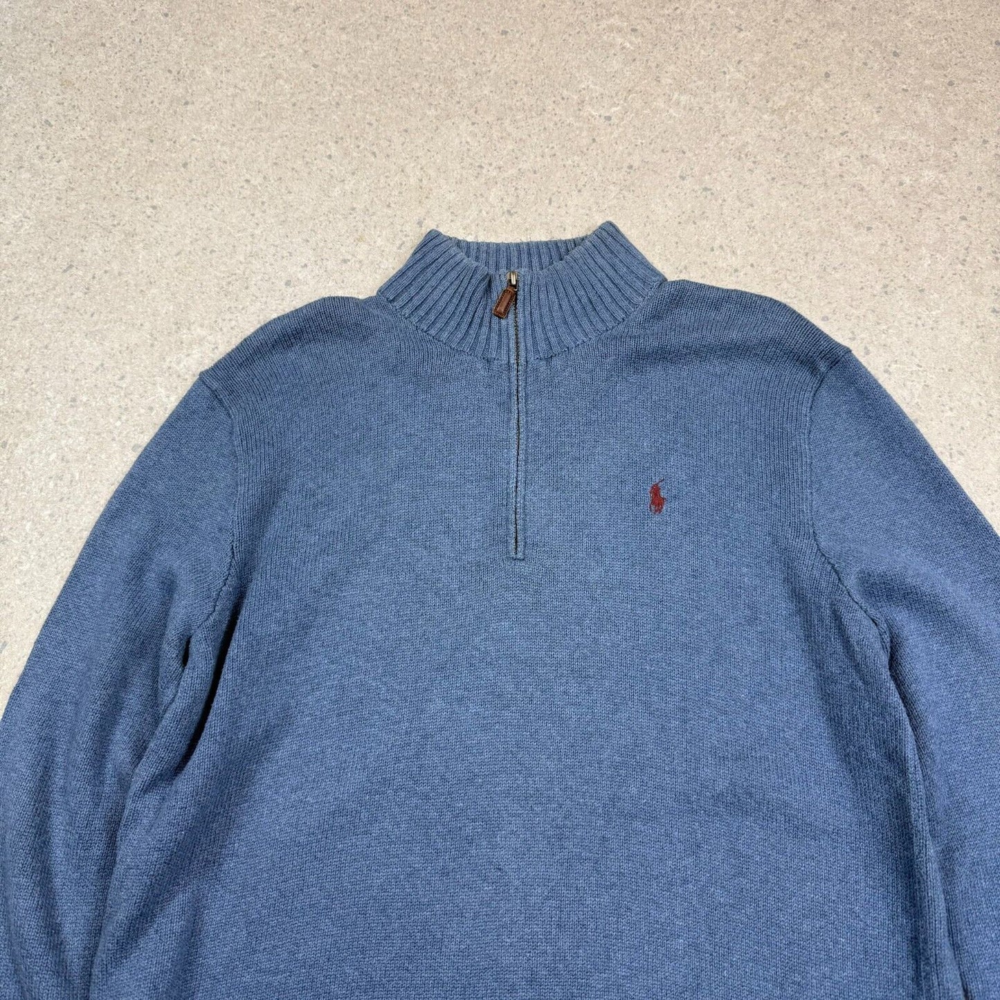 Ralph Lauren 1/4 Zip Sweater Large Blue Colourway