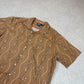 Ralph Lauren Shirt XL Brown Summer Short Sleeve Tropical Print Rare