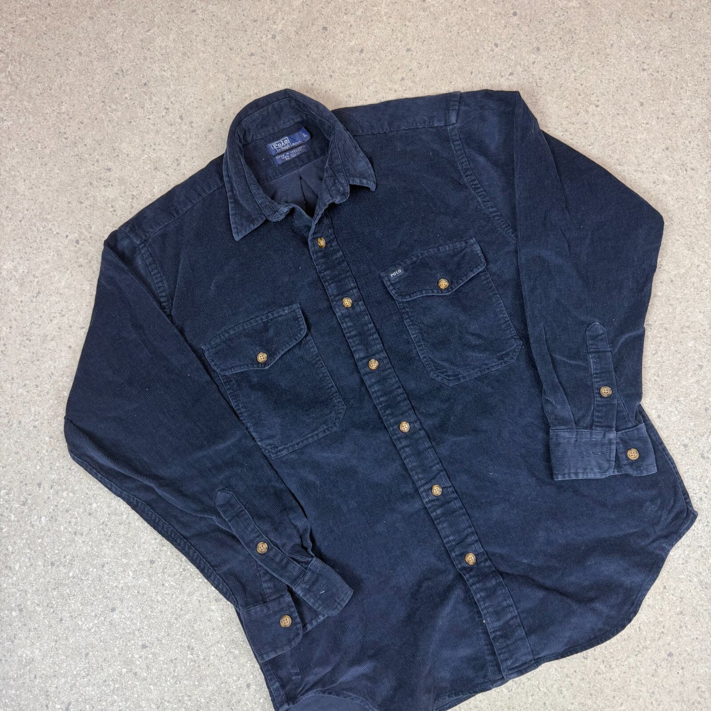 Ralph Lauren Cordery Shirt Medium Navy Colourway 90s