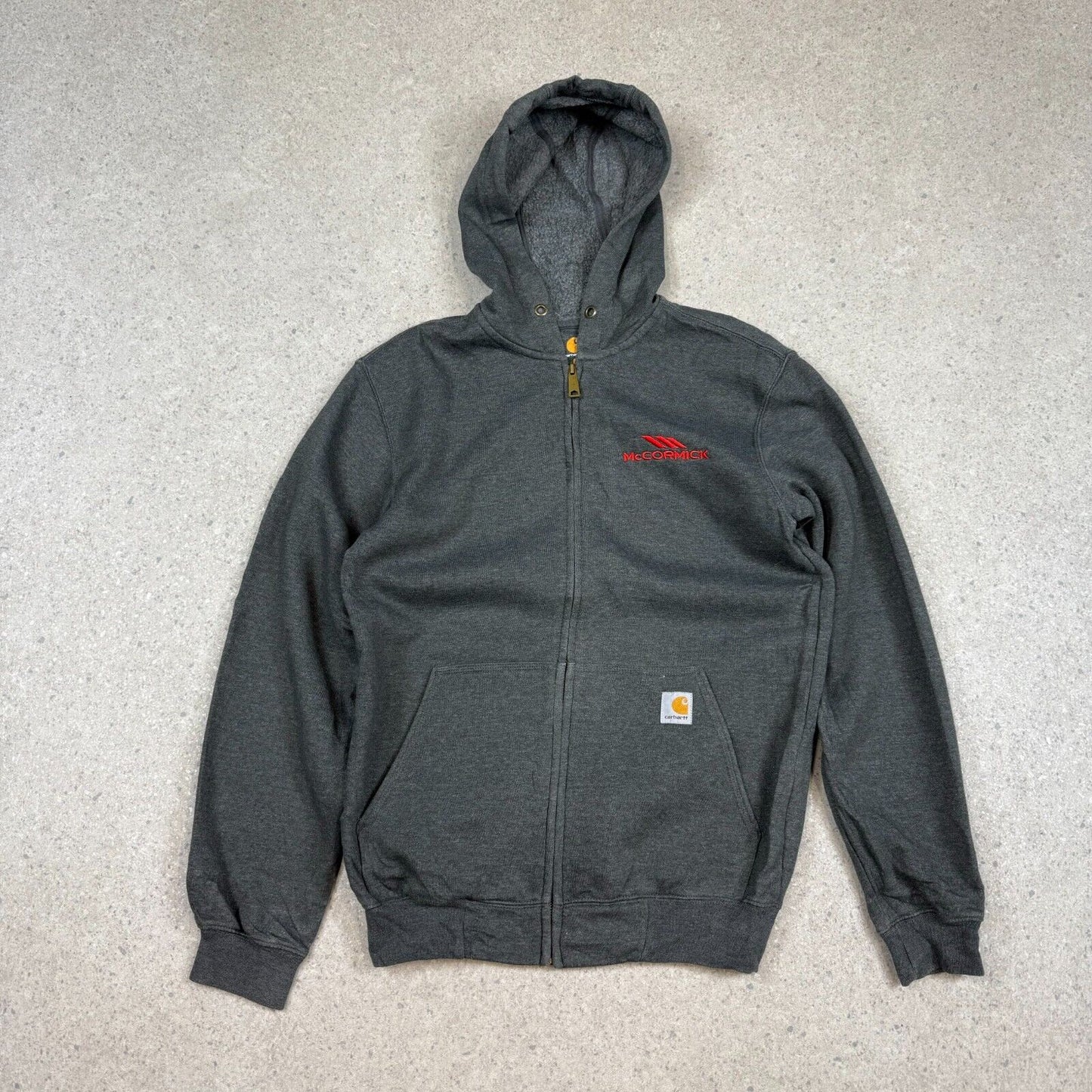 Carhartt Grey Hoodie Medium Zip Up Hooded