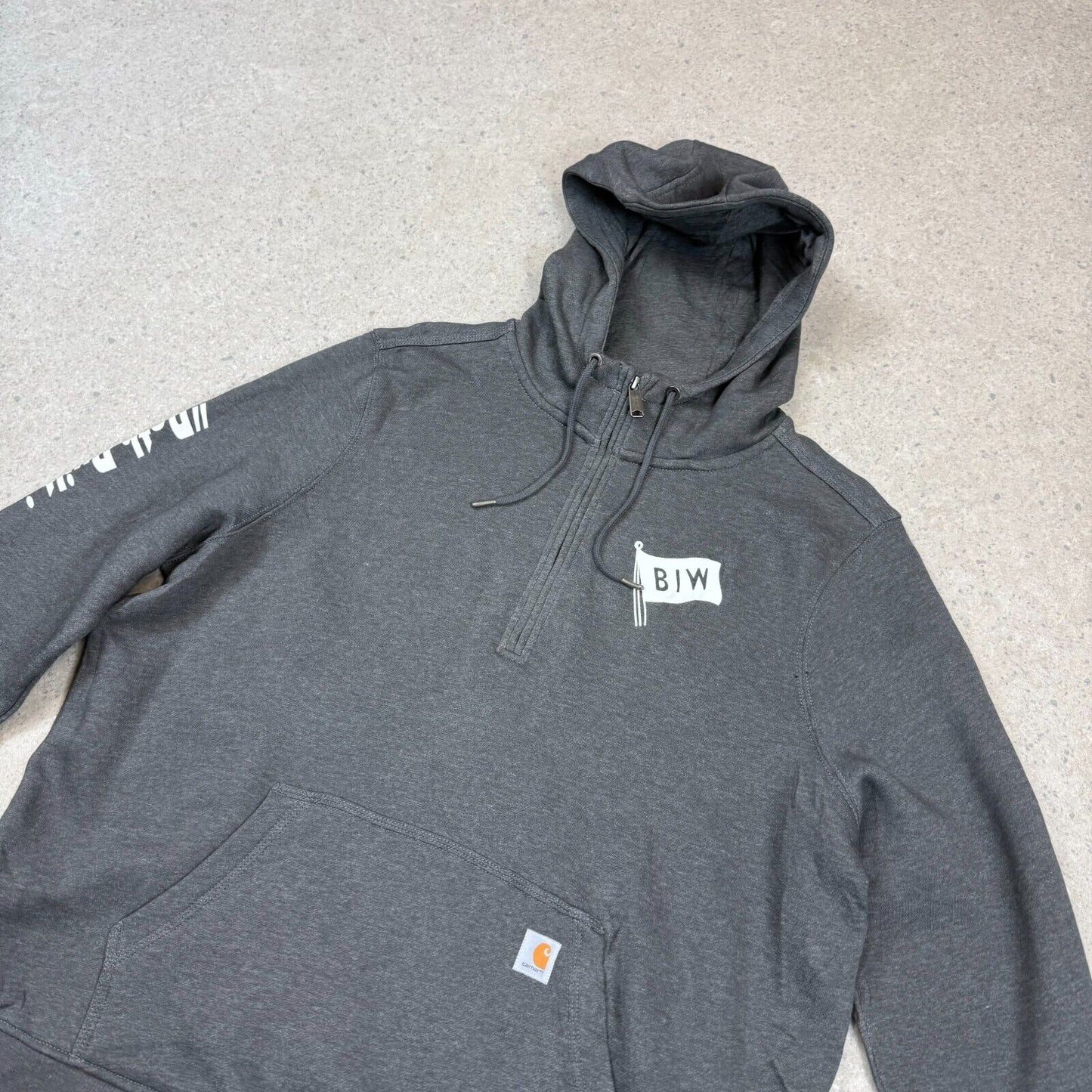 Carhartt 1/4 Zip Hoodie Large Grey Colourway Rain Defender