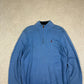 Ralph Lauren 1/4 Zip Knit Medium Blue Vintage 90s