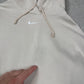 Nike centre Swoosh Hoodie Large Beige Embroidered Logo Boxy Fit Hooded