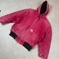 Carhartt Active Jacket Red Pink Colourway Small Embroidered Logo Hoodie