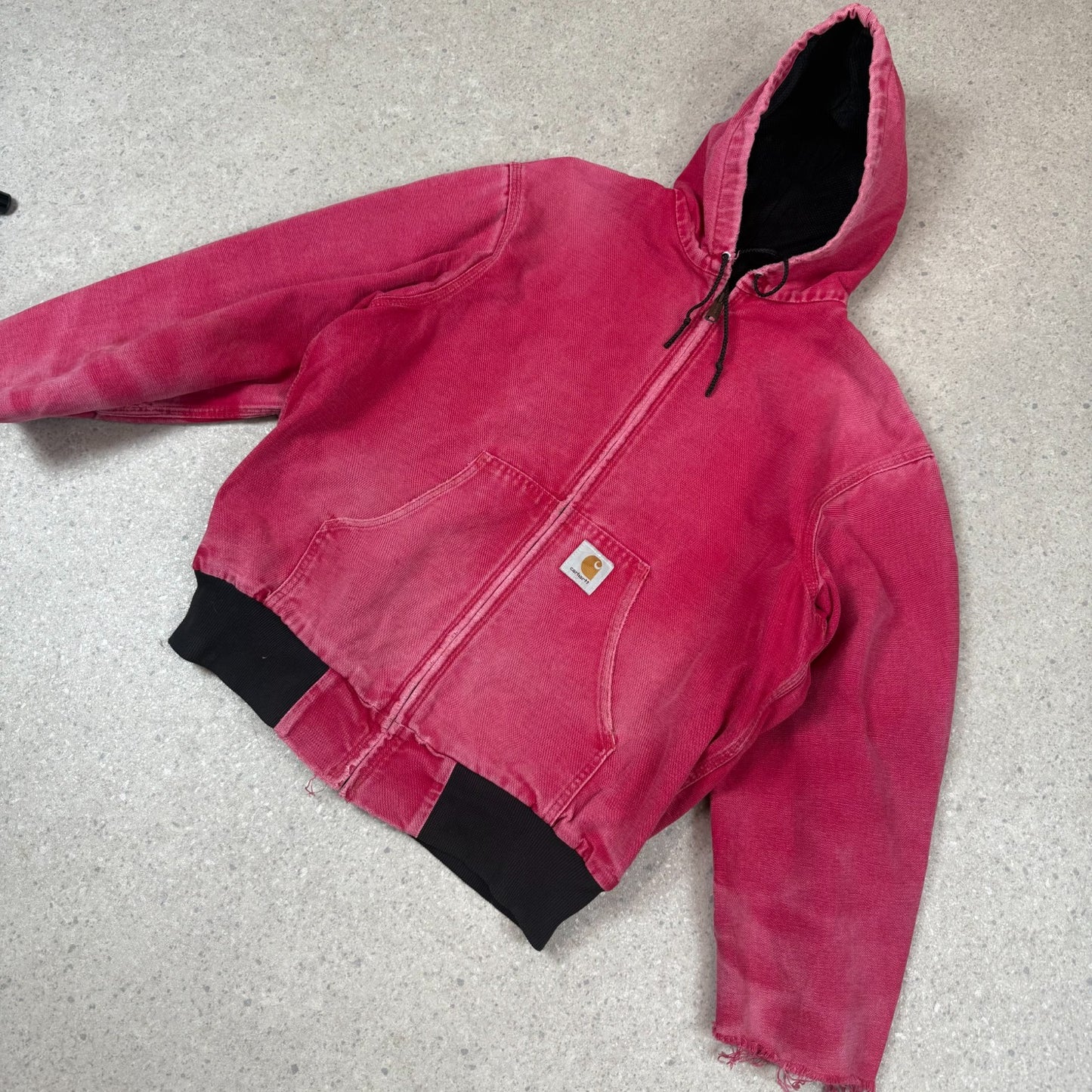 Carhartt Active Jacket Red Pink Colourway Small Embroidered Logo Hoodie