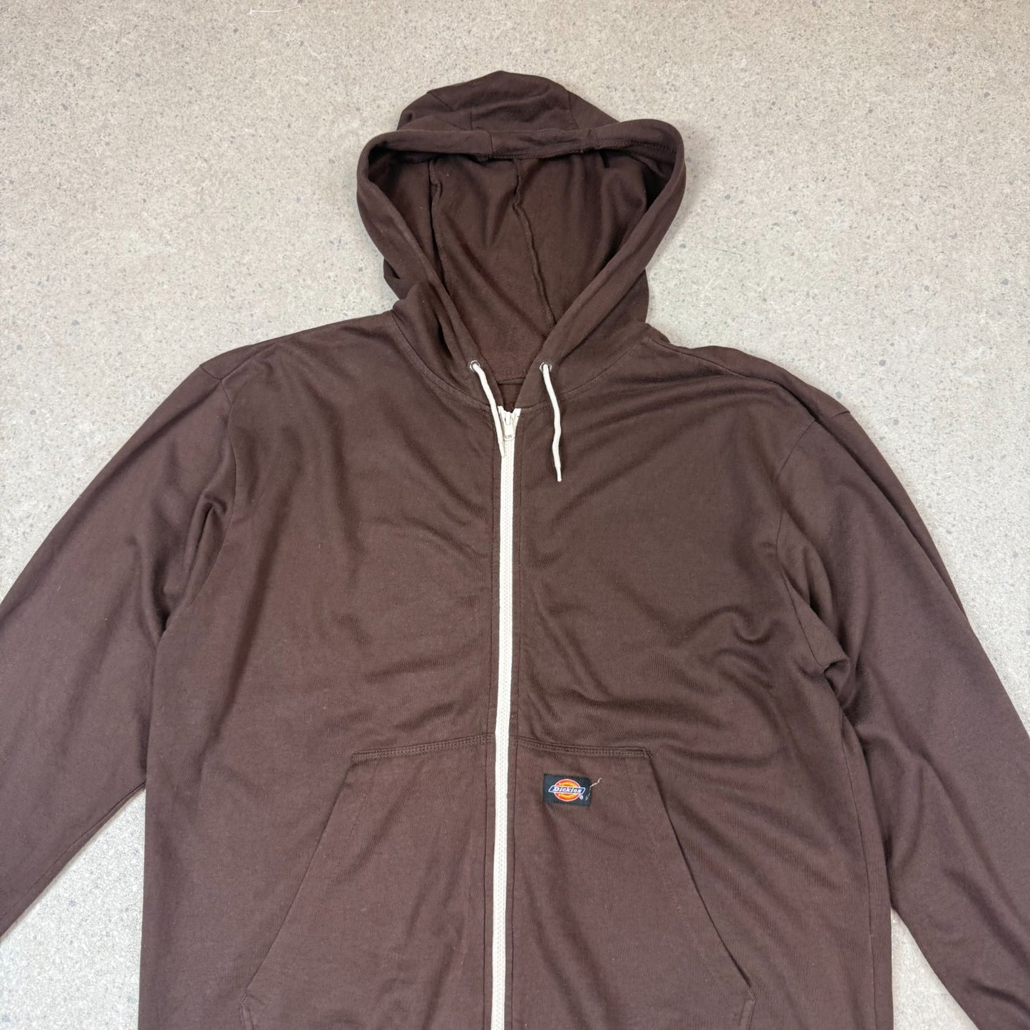 Dickies Zip Up Hoodie XL Brown Hooded