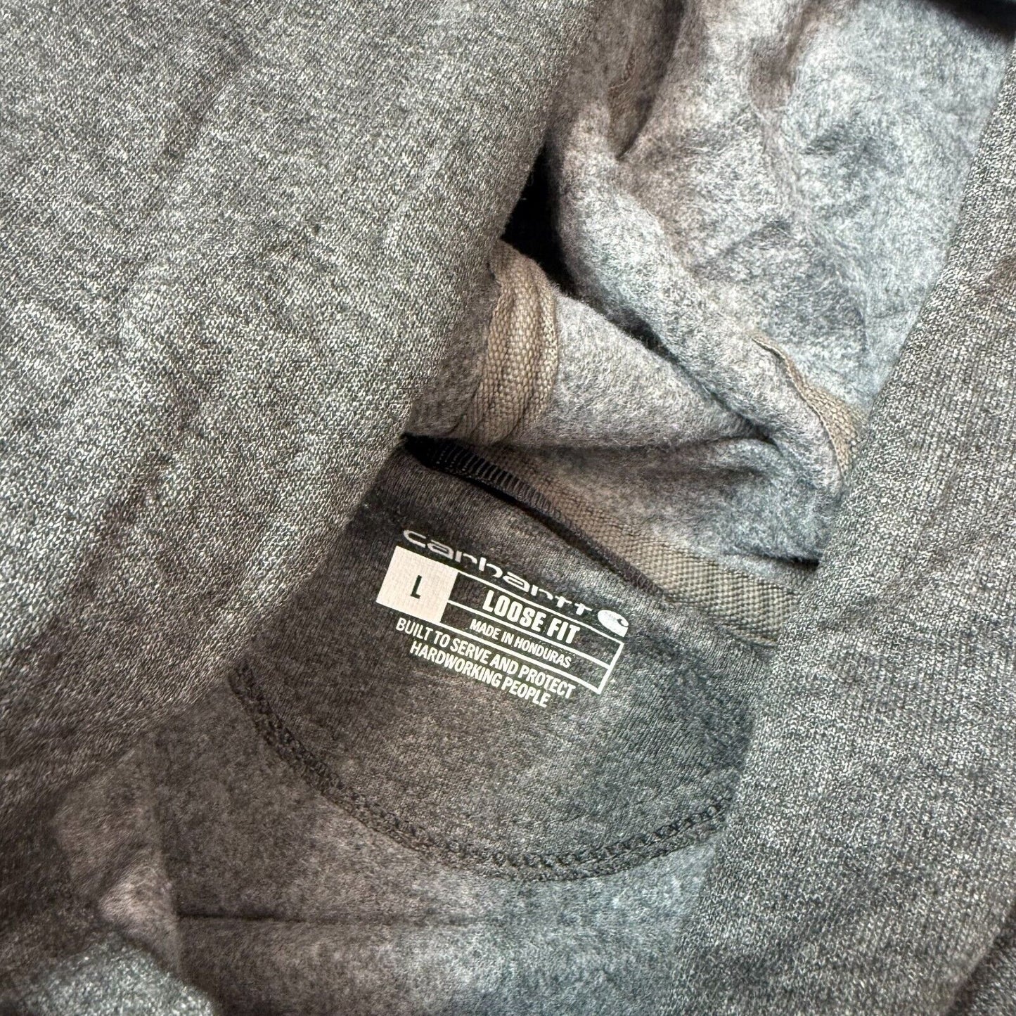 Carhartt Hoodie Grey Large Loose Fit Hooded Pocket