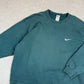 Nike Sweater 2XL Green 90s Made in USA Small Swoosh