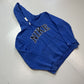 Nike Vintage Hoodie Blue Spell Out Embroidered Logo Size M