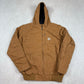 Carhartt Active Jacket XXL Tan Brown Hooded Lined