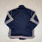 Reebok Track Top XL Y2K Navy Tan Activewear Athletic Jacket Zip Up