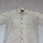 Harley Davidson Shirt Medium Beige Embroidered Logo Cropped Fit Oversized Fit