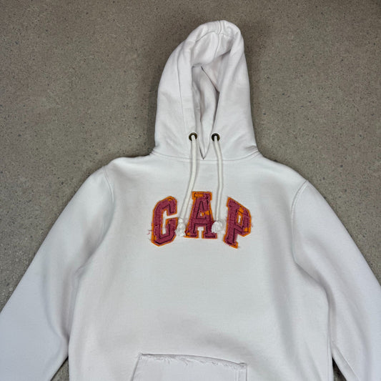 Gap Hoodie Large White Colourway Puffy Embroidered Logo Hooded Pocket