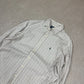 Ralph Lauren Shirt Large Classic Fit Cream Green Brown Check Long Sleeve
