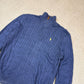 Ralph Lauren 1/4 Zip Ribbed Medium Blue Colourway