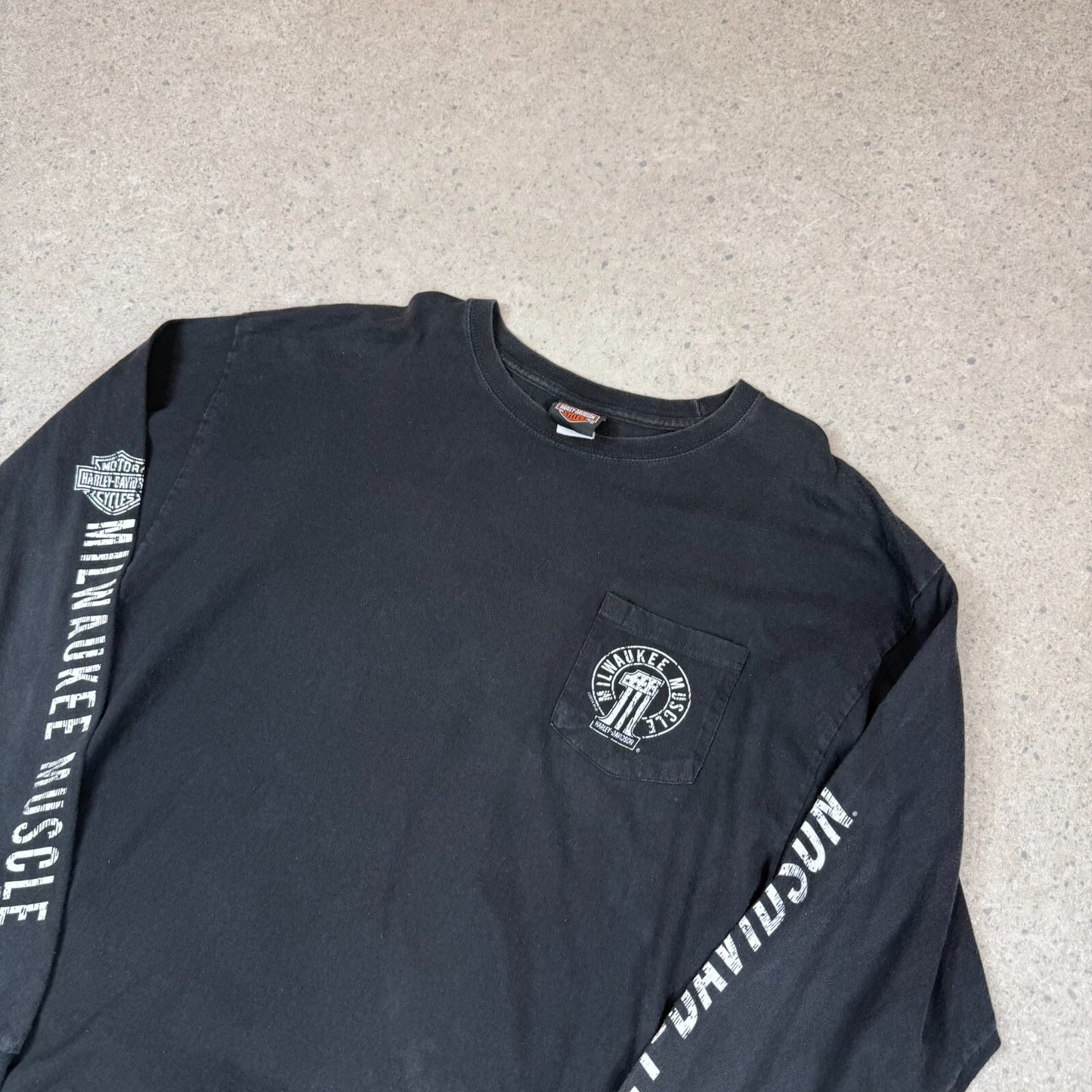 Harley Davidson Long Sleeve T Shirt XL Black Mexico Y2K
