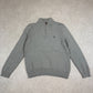 Ralph Lauren 1/4 Zip Jumper Large Grey Colourway Embroidered Logo Cotton