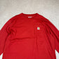 Carhartt Long Sleeve XL Tall Orange Pocket Logo Cotton Oversized Fit
