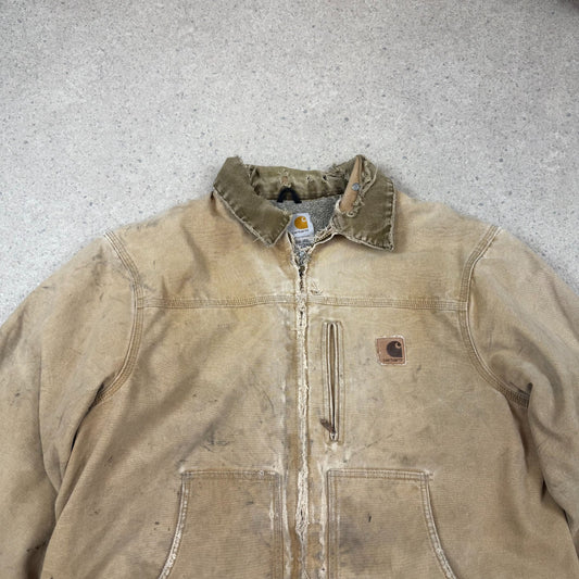 Carhartt Chore Jacket XL Brown Fleece Lined