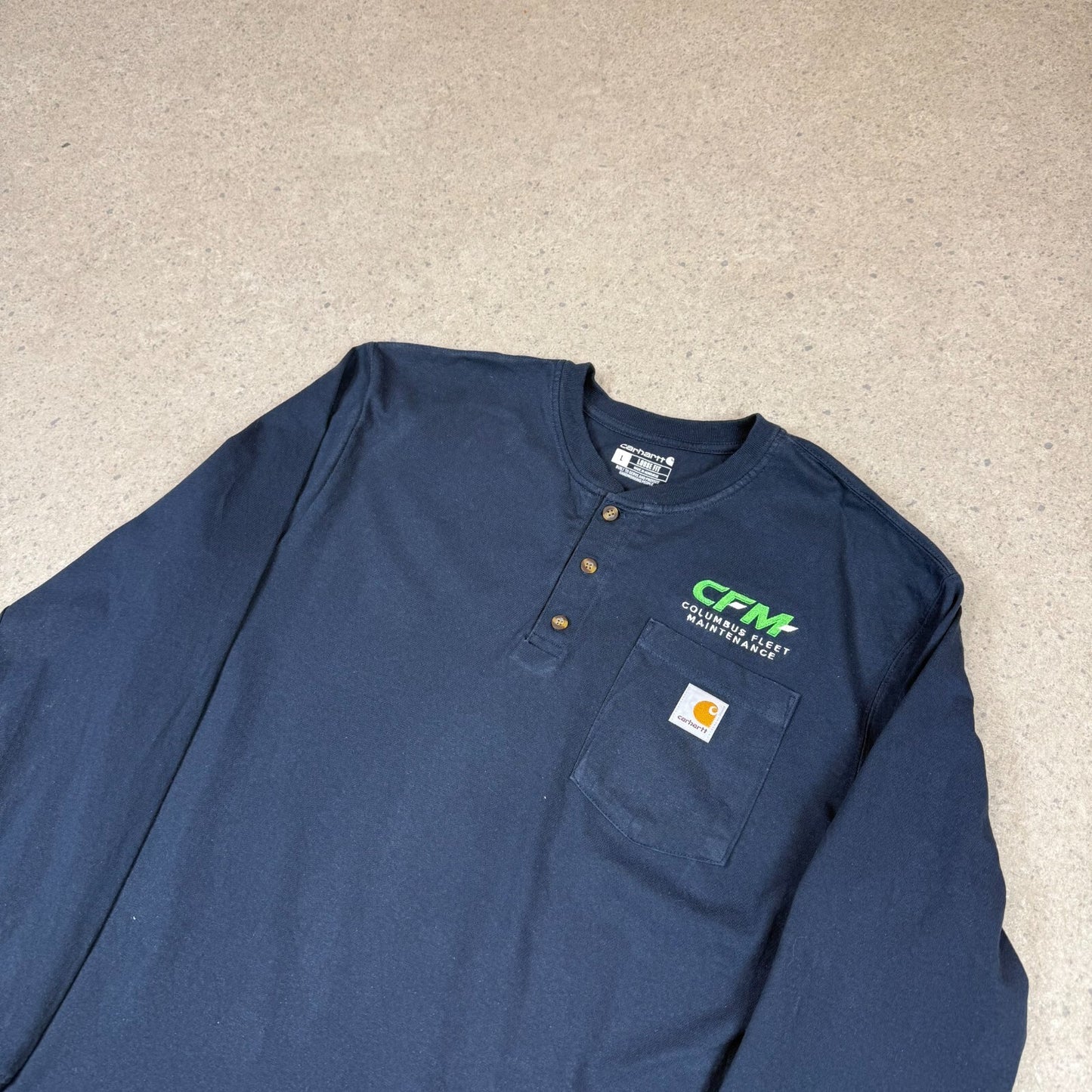 Carhartt Long Sleeve T Shirt Large Navy Colourway Embroidered Logo
