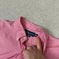 Ralph Lauren Shirt XXL Pink White Striped Embroidered Logo Button Down