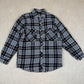 Dickies Flannel Jacket Medium Black White Padded Lined Embroidered Logo