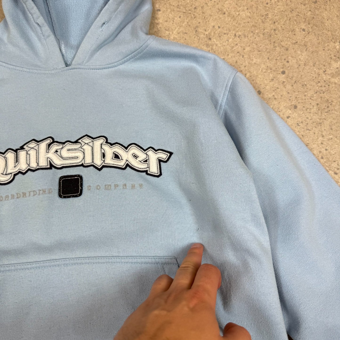 Quiksilver Hoodie Small Baby Blue Colourway  Embroidered Logo Hooded
