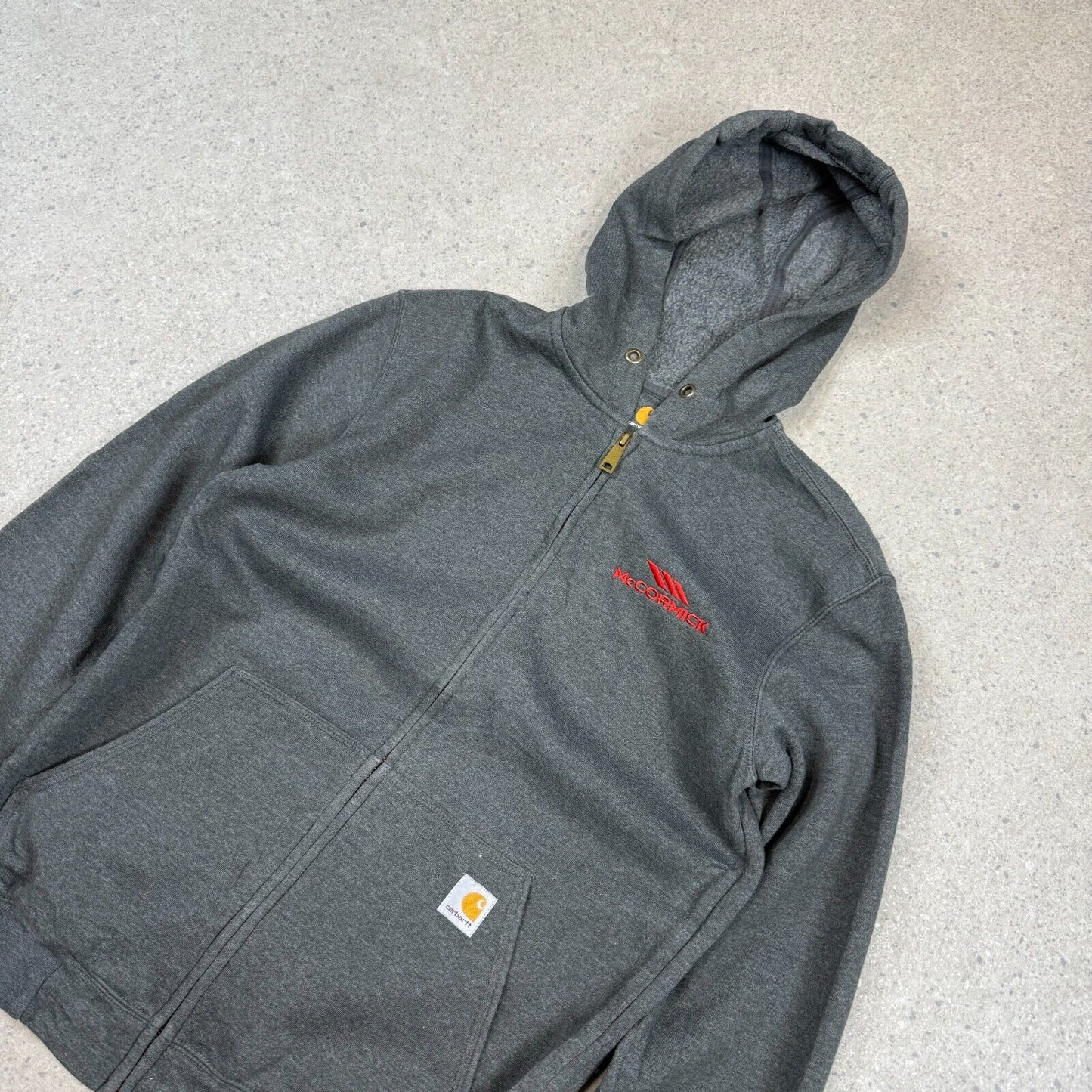 Carhartt Grey Hoodie Medium Zip Up Hooded