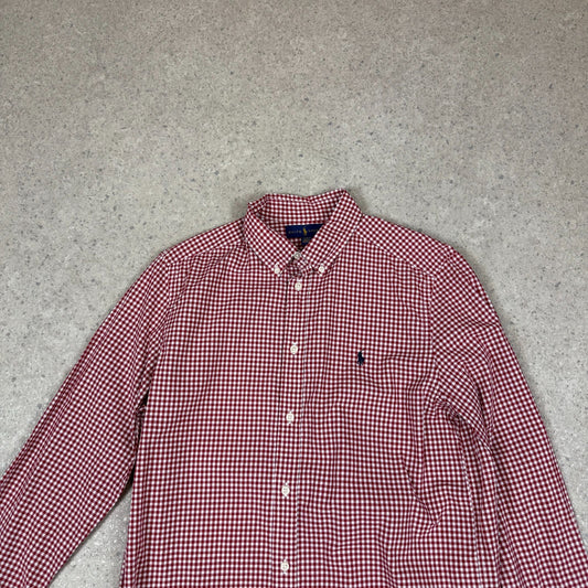 Ralph Lauren Shirt Small Red White Colourway Check Embroidered Logo