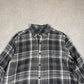 Ralph Lauren Flannel Shirt Large Cotton Grey Cream Colourway Embroidered Logo