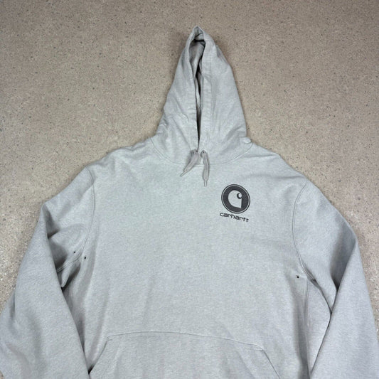 Carhartt Hoodie 2XL Light Blue Hooded Pocket Logo