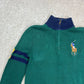 Ralph Lauren Womens Jumper Large Green 1/4 Zip Sweater Pullover Logo