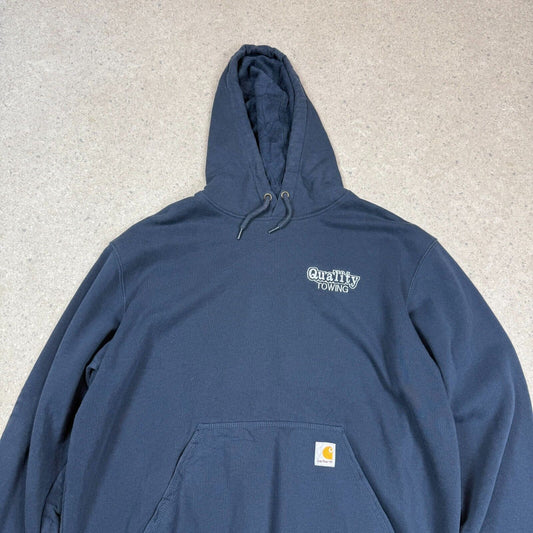 Carhartt Hoodie Navy Large Loose Fit Hooded