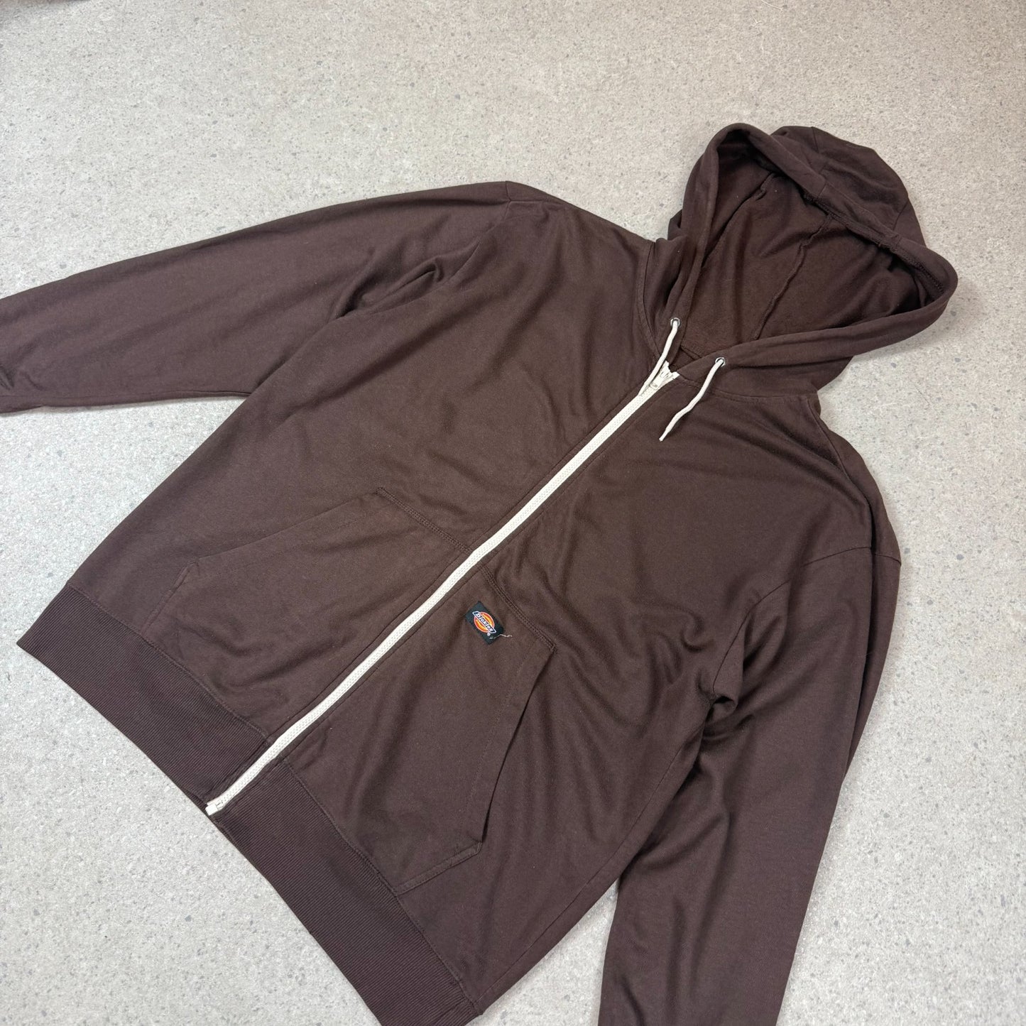 Dickies Zip Up Hoodie XL Brown Hooded
