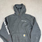 Carhartt Hoodie Medium Rain Defender Rama Electric Print Grey Heavyweight Hooded
