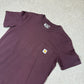 Carhartt T Shirt Small Burgundy Colourway Embroidered Logo Heavyweight