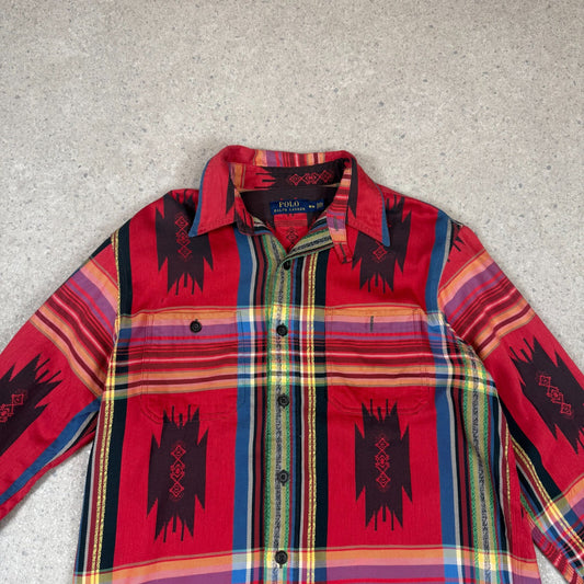 Ralph Lauren Aztec South Western Shirt Medium Button Up Shirt Long Sleeve Rare