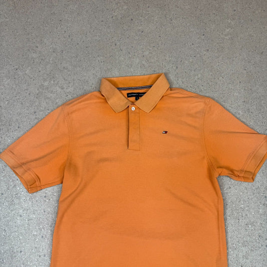 Tommy Sport Polo Shirt Large Orange Colourway Embroidered Logo