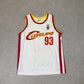 Cleveland Cavs 93 NBA Jersey Medium White Red Embroidered Logo