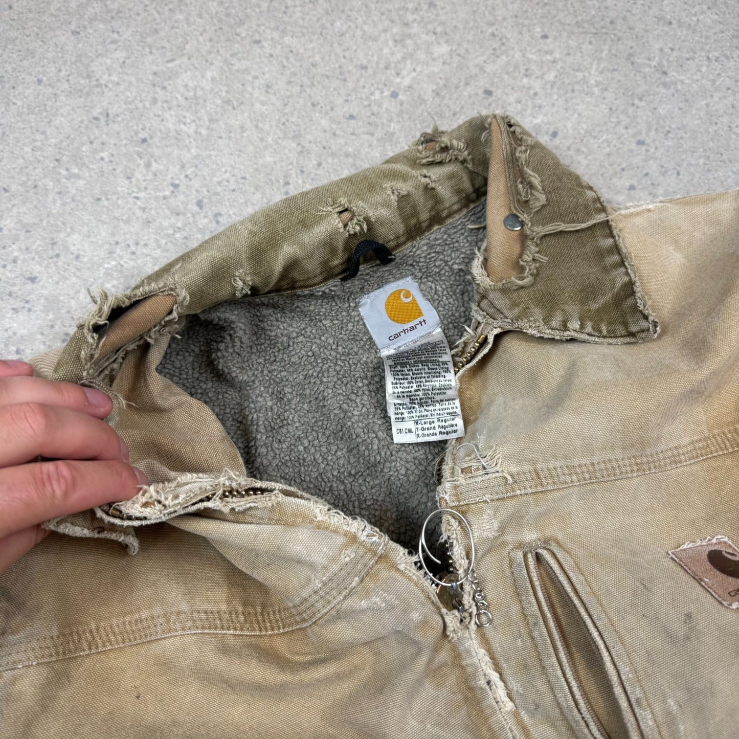Carhartt Chore Jacket XL Brown Fleece Lined