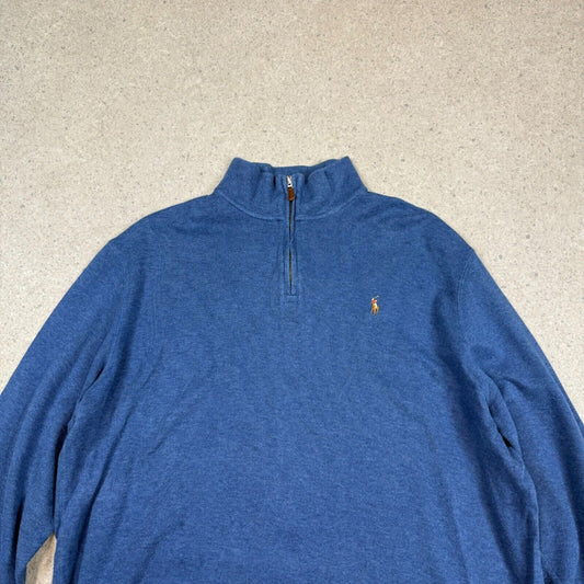 Polo Ralph Lauren 1/4 Zip XL Estate Rib Blue