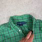 Ralph Lauren Shirt XL Green Check Cotton Embroidered Logo