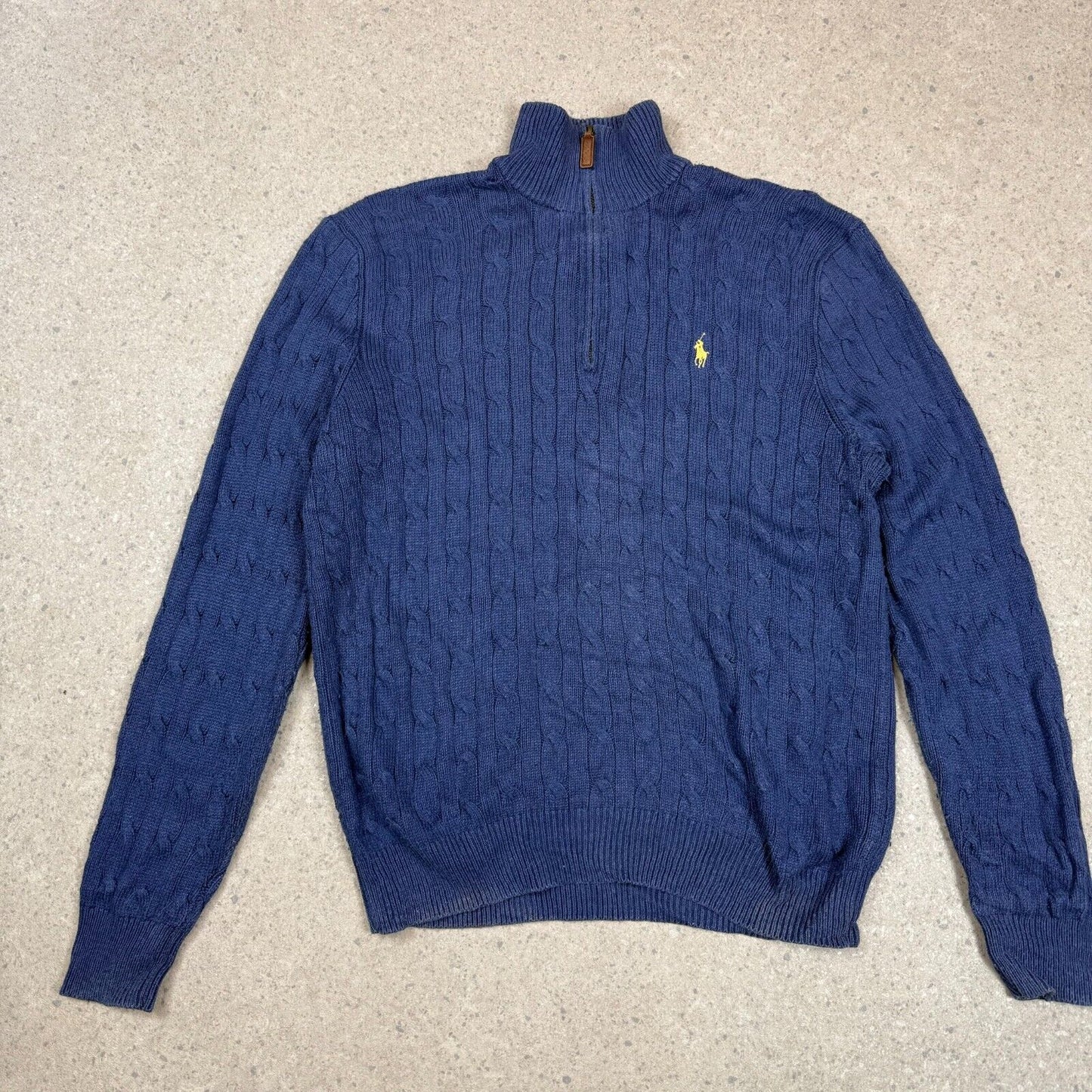 Ralph Lauren 1/4 Zip Ribbed Medium Blue Colourway