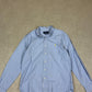 Ralph Lauren Check Shirt Medium Blue White Embroidered Logo Long Sleeve