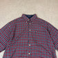 Tommy Hilfiger Button Up Check Shirt XL Embroidered Logo Red Blue Long Sleeve