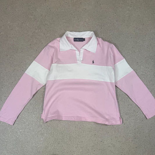 Ralph Lauren Women’s Rugby Shirt M Women’s Pink / White