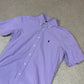 Ralph Lauren Shirt Medium Purple Check Embroidered Logo Short Sleeve