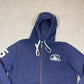 Ralph Lauren Zip Up Hoodie Large Navy Blue Embroidered Logo Hooded